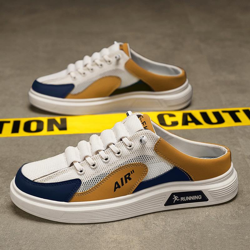 

Mesh half-drag board shoes men s summer men s shoes 2025 lazy one-pedal slippers student casual trendy shoes men s 44