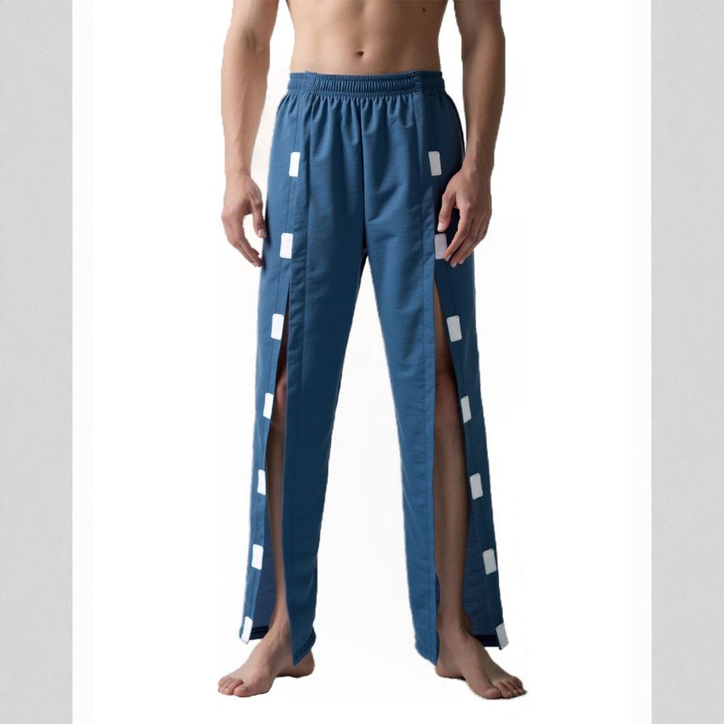 Herrenhose mit doppelseitigem offenem Saum, lockerer Passform und lässiger Riemen-Tasche