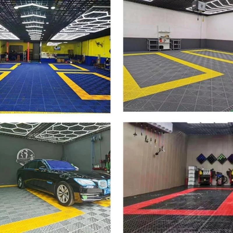 40x40cm Grille Floor Garage 4s Shop Car Wash E-sports Room Basement Interlock Splicing Drainage Pad Plastic Tile