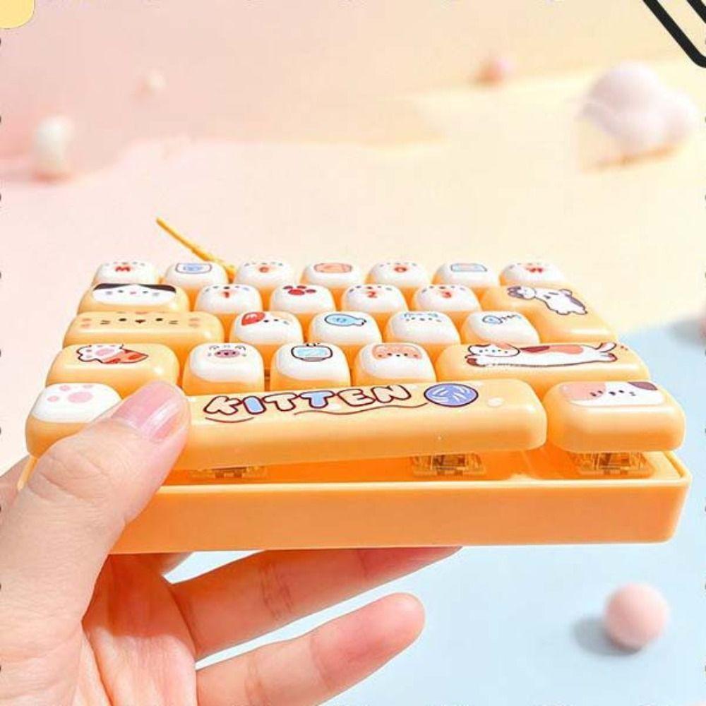 Cute Design Decompression Button Toy 26 Key Keyboard Keychain Accessories Gift