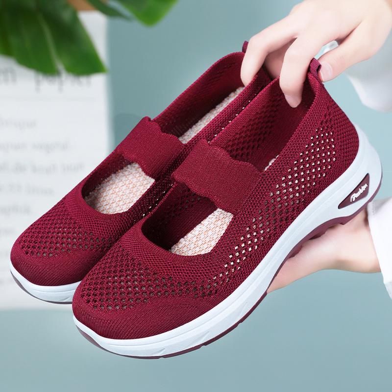 Knit Mesh Breathable Summer Sneakers for Women 2025 Lightweight Slip On Casual Shoes Woman Soft Sole Comfortable Walking Shoes