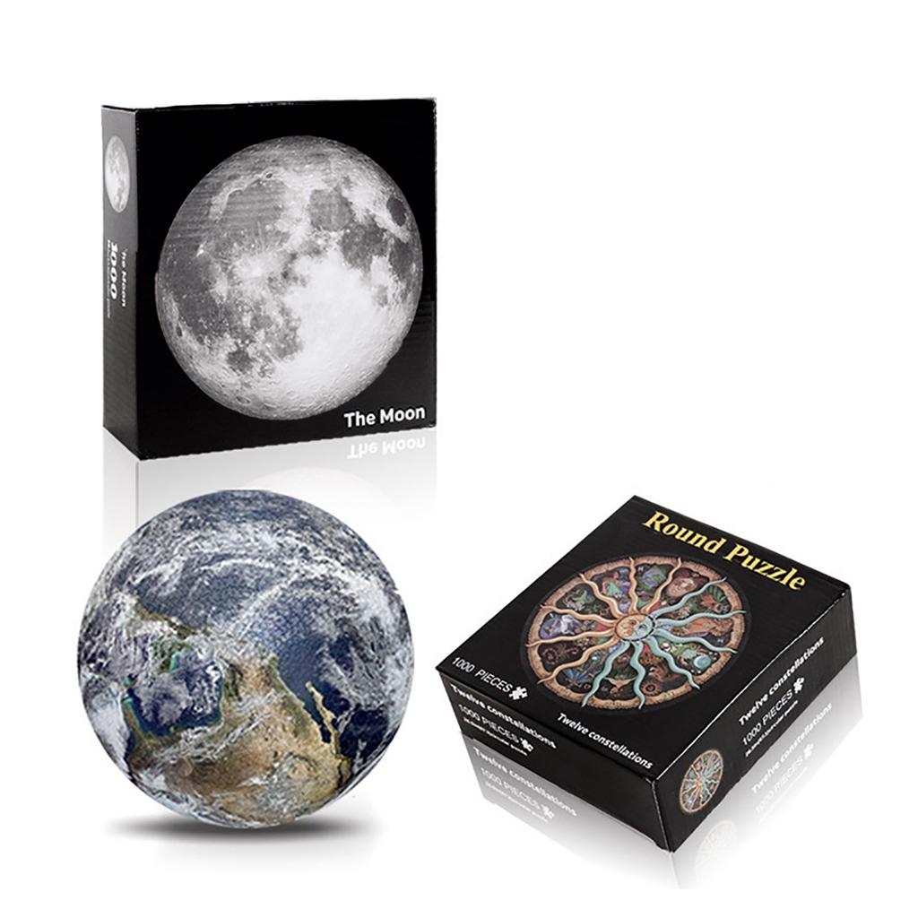 Adult 1000 Piece Puzzle Rainbow Earth Moon Decompression 3D Plane Puzzle Decoration