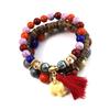 Bohemian Ethnic Beaded Bracelets with Elephant and Tassel