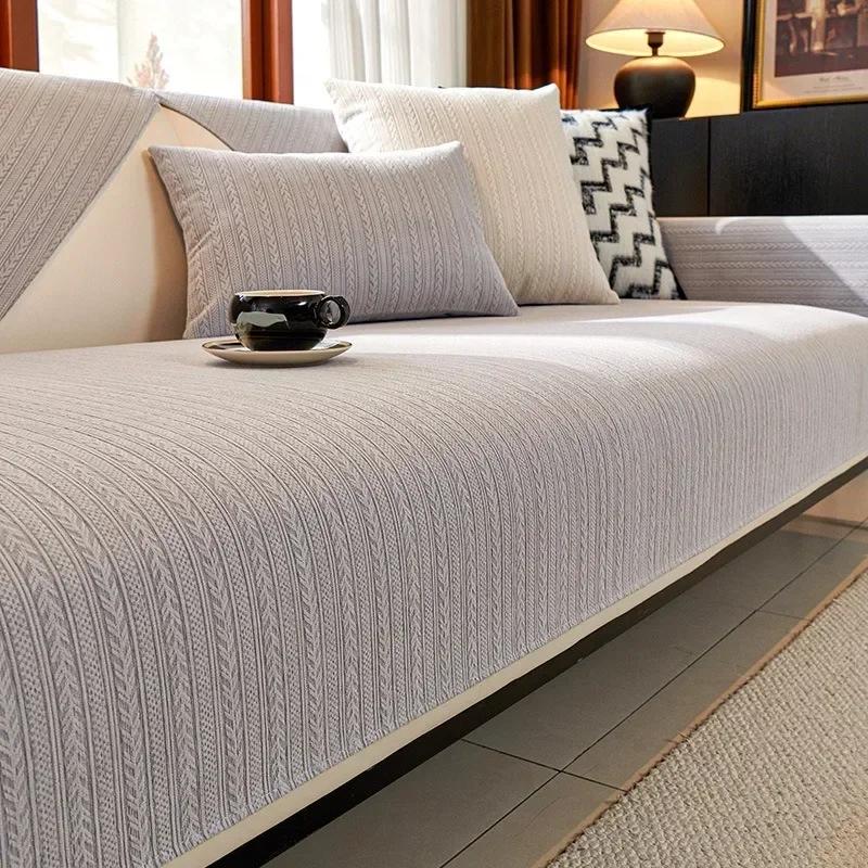 Nordic Luxury Chenille Sofa Mat Cover Anti-Slip Sofa Towel Four Season Universal Anti-cat Scratches Couch Protector Living Room