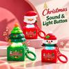 Light Up Santa Claus Stress Relief Keychain Voice Function Christmas Key Ring For Bag Pendant Xmas Party Small Gift