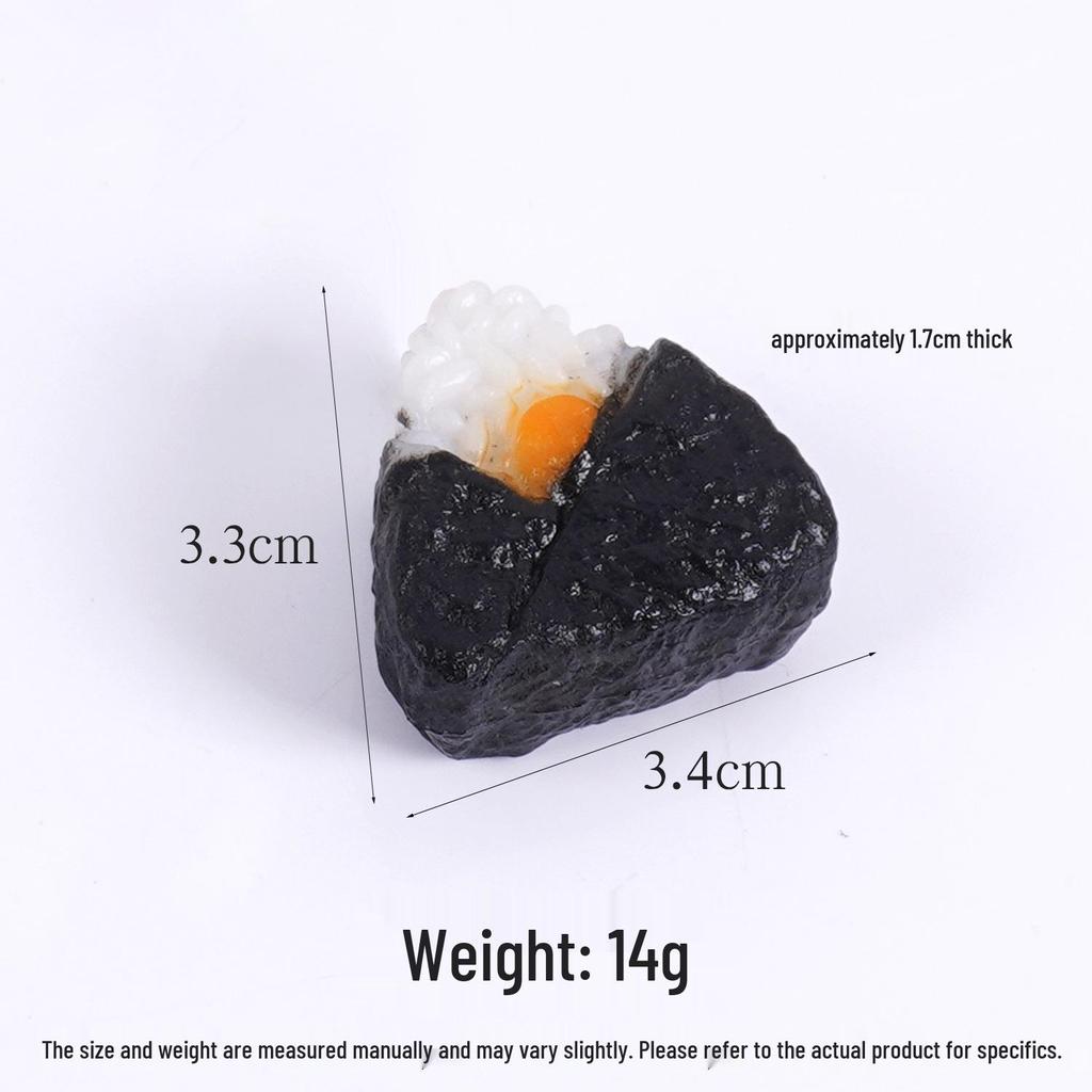 PVC Sushi Onigiri Keychain: Japanese Cuisine Nori-Wrapped Rice Bag Charm