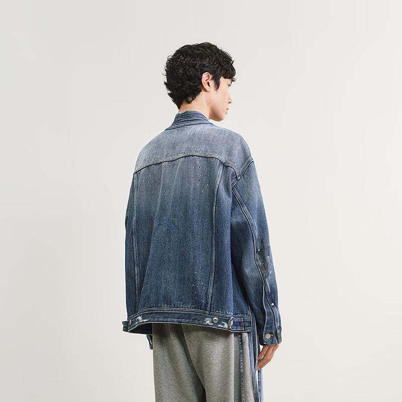 CROQUIS Men's 2025 Spring Collarless Denim Jacket