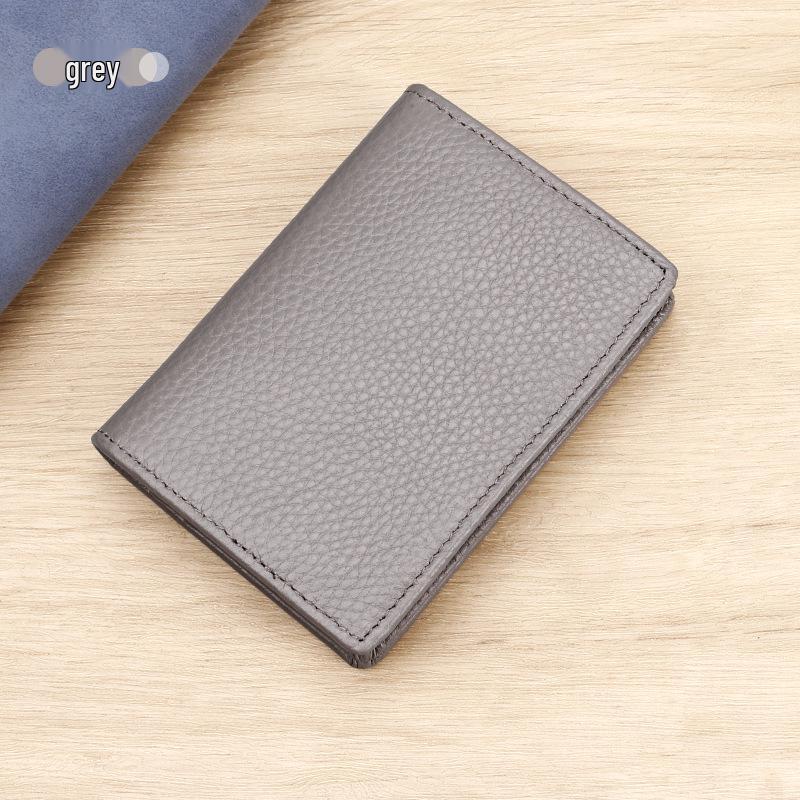 Visitenkartenetui für Herren aus echtem Leder - Geschenk mit Rindsleder in Lychee-Narbenoptik