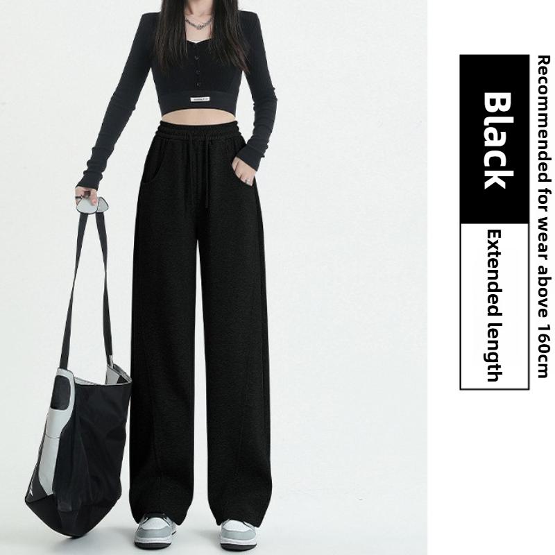 

GMXIA Женские модные повседневные брюки с однотонным принтом и высокой талией и капри XL чёрный