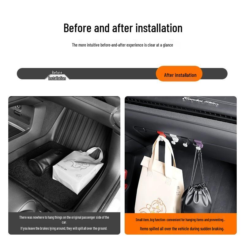 Xiaomi SU7 Passenger Seat Glove Box Hook - Multifunctional Car Interior Storage Accessory