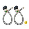 2Pcs Replacement Regulator Propane Hose Connector with Gauges 17inch Stainless Steel Propane Hose