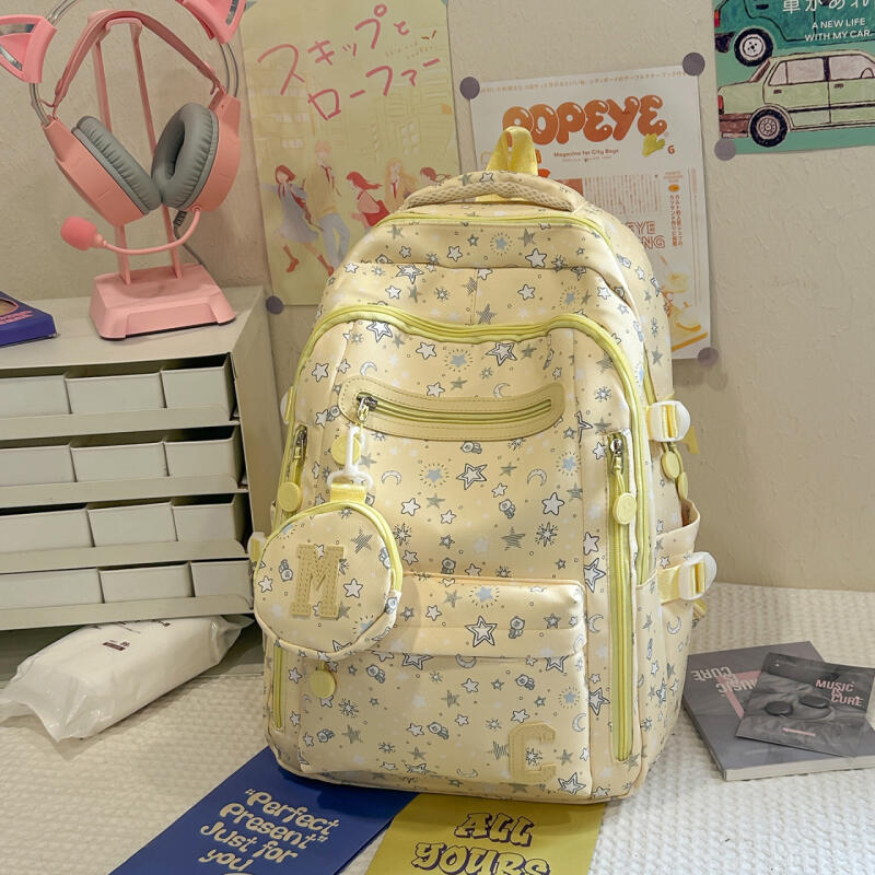 Schoolbag Women's Star Backpack Junior High School Student Lightweight Backpack