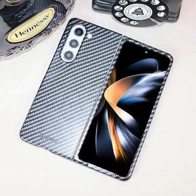 Carbon Fiber Texture Mobile Phone Case for Samsung Galaxy Z Fold 6 Fold5 ZFold 4 Slim Anti-drop Protection PC Cover Hard Shell