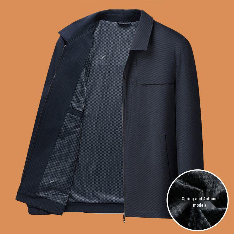 Men's Mid-aged Fleece-lined Winter Jacket: Warm, Thick, and Perfect for Autumn and Winter.