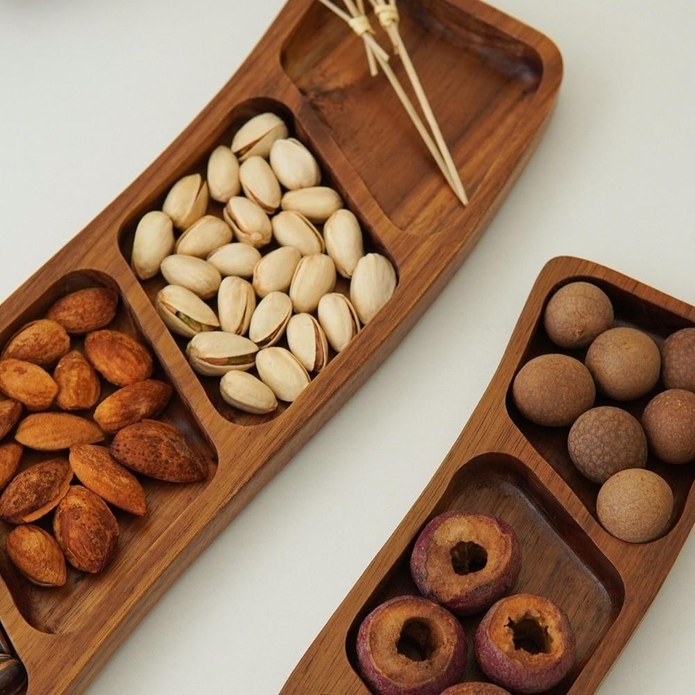 Portable Snack Shallow Plate 3/4 Compartments Dipping Plate Nut Platter  Home Dining