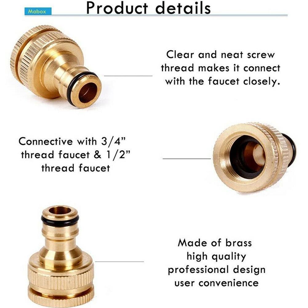 1/2pcs G3/4 To G1/2 Brass Fitting Adaptor HOSE Tap Faucet Quick Connector Water Pipe Connector Garden Irrigation Connector