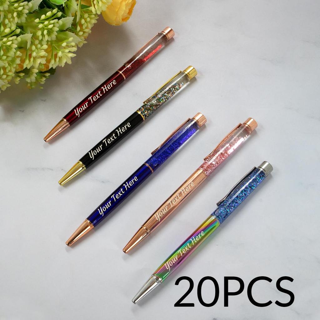Custom Quicksand Ballpoint Pen With Text,Back To School Supplies For Kids,Personalized Teacher Pens,Customized Color Flash Gel Pens,