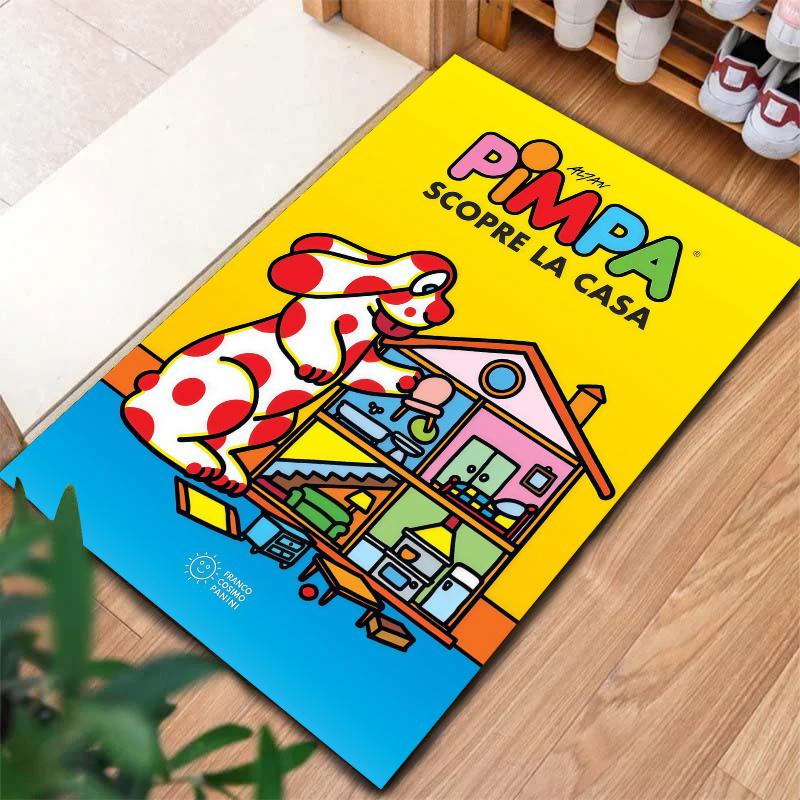 Pimpa Teppich für Wohnzimmer Schlafzimmer Zuhause Sofadekoration, Rutschfeste Bodenmatte für Kinder zum Spielen