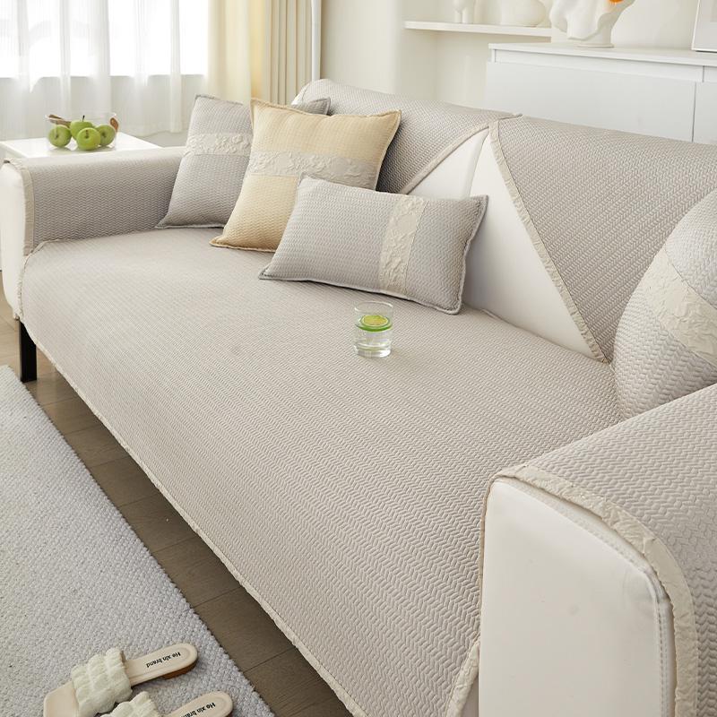 Funda   Summer Home Cool Feeling Slipcover Non-slip Ice Silk Houndstooth Sofa Cushion Couch Sofa Cover