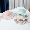 Wide Brim Straw Bag Cap Set Lace Sun Hat Sweet Fisherman Hat  for 2-8 Years Kids