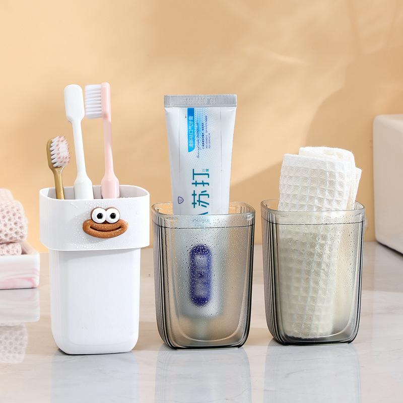 Travel Toothbrush Holder With Mouthwash Cup Portable Durable Oval-Shaped Toothpaste Storage Brushing Washing Toothware Box