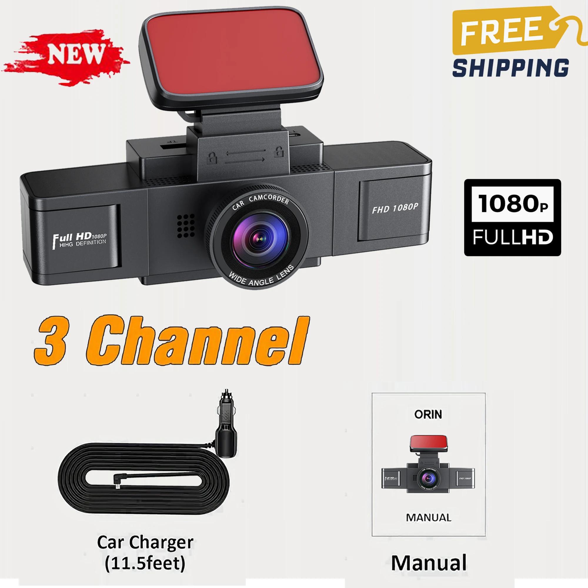 

Dash Cam 3 Channel Black Box Dash Car Video Recorder Camera with DVR Back View 24H Parking Monitor Car Accessories None