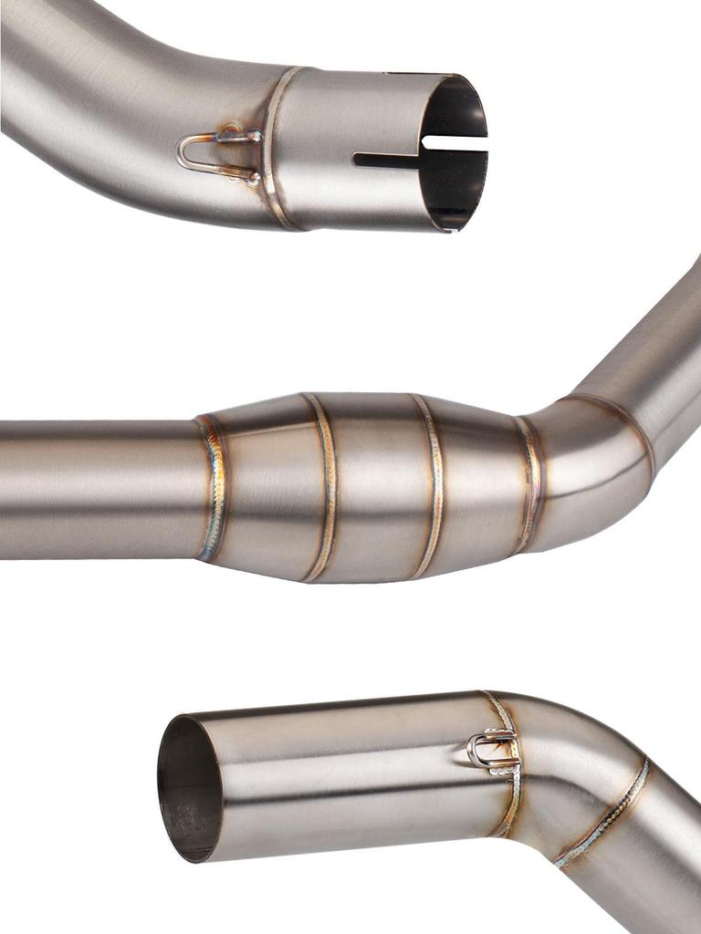 CFMOTO NK400/NK650 Stainless Steel Silencer Exhaust Pipe with Backpressure Drum.
