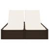 VidaXL Chaise longue double avec coussins marron résine tressée 368629