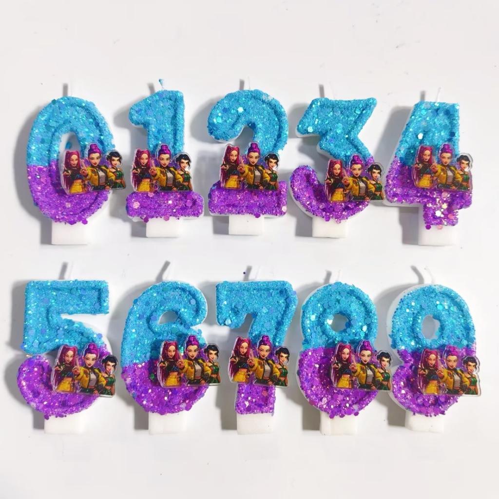 New 0-9 Number Birthday Candles Original Two Color Gradual Change Anime Style Birthday Cake Digital Party Candle Decoration