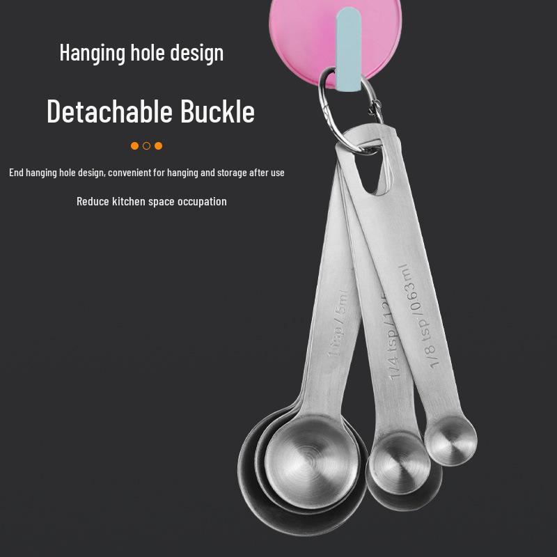 Rundes Messlöffel-Set aus Edelstahl für Kaffee & Backen