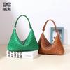 Underarm Bag, Hand-woven Lunch Box Bag, Fashionable Versatile Shoulder Bag, Women's Hand-carried Dumpling Bag