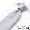 [Dress Code 101] Silky Solid Necktie, Micro Polyester, Plain, Formal, TIE-SP, Men's, TIE-SP14, Gray, Free Size