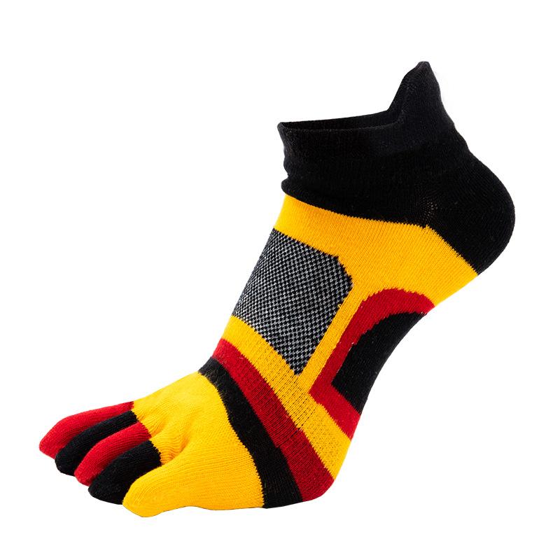 5 Paar Knöchel-Zehensocken Herren Jungen Sport Fünf-Finger Kurz Jung Mode Baumwolle Mesh Atmungsaktiv Deodorant Happy Socks mit Zehen