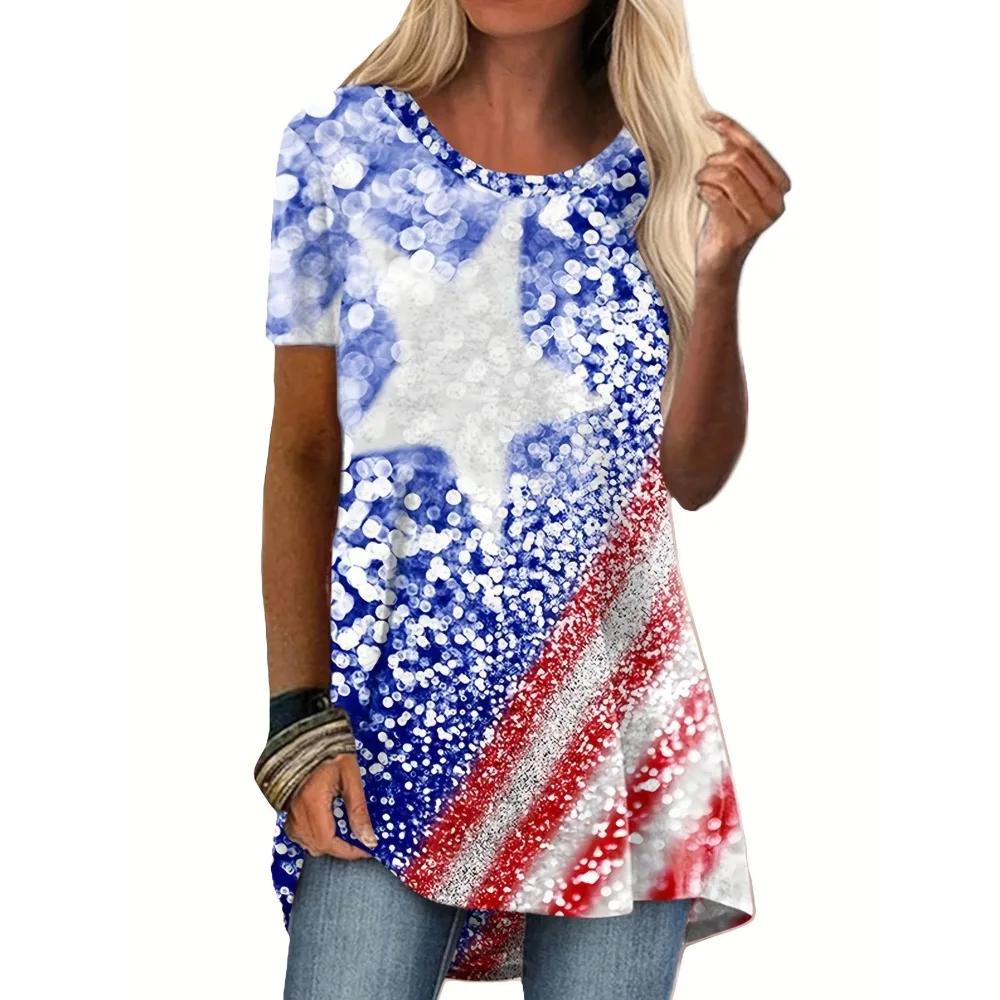 Letnie koszulki z nadrukiem kwiatowym 3D Streetwear Damskie Nowe Koszulki z krótkim rękawem Y2K Damskie Topy T-shirty Kobieta Ubrania Oversize