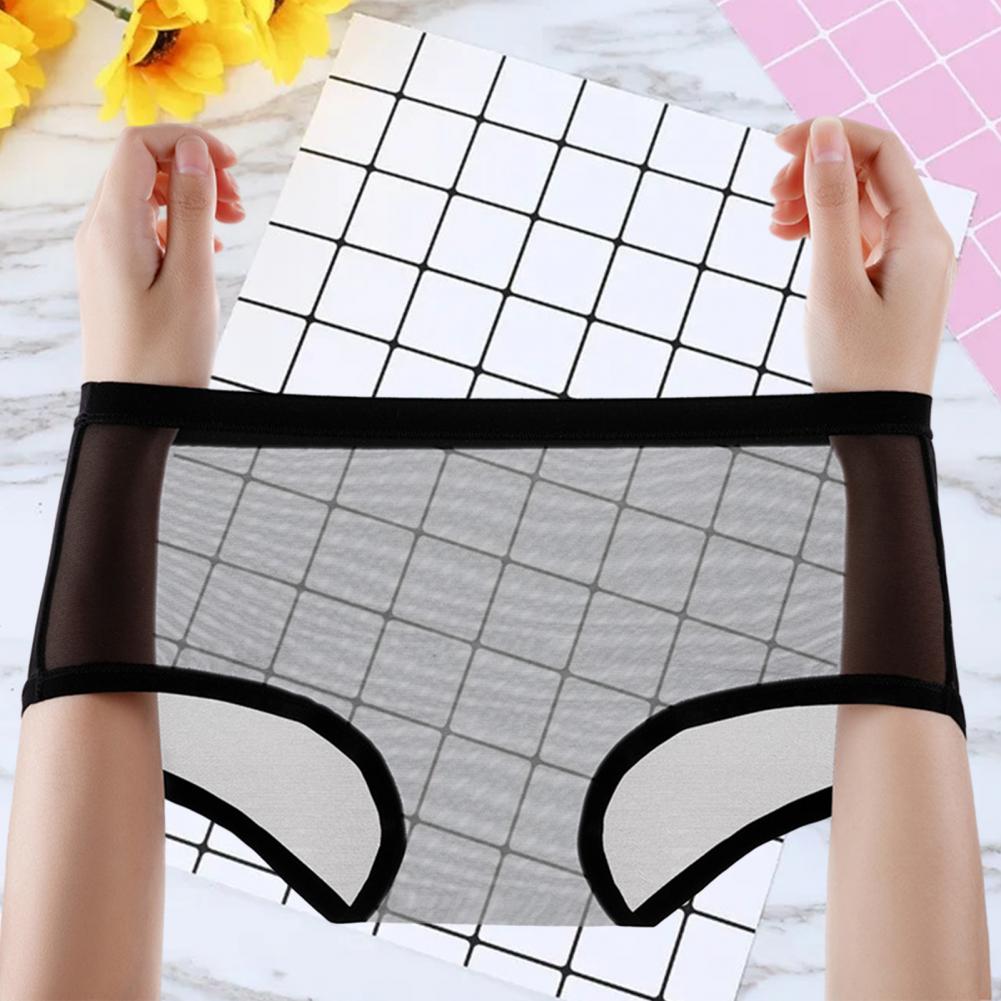 Sexy Transparent Panties for Women Plus Size See Through Mesh Sheer Underwear Seamless Mid Rise Thin Briefs