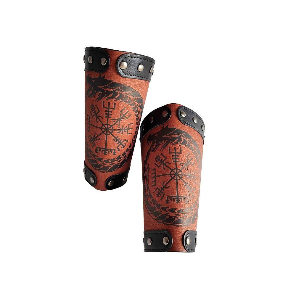 Leather Archery Arrow Punk Viking Bracer Sports Accessories Safe Strap  Unisex