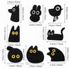 5pcs Self-adhesive Black Cat Embroidered Patch DIY Clothes Stickers Black Animal Clothing Patch Cartoon Cute Clothes Appliques