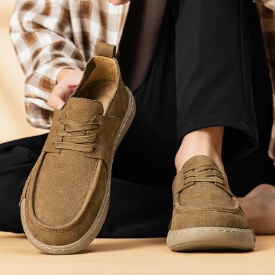 Handgestikte Suède Lederen Casual Schoenen Buiten Lichte Heren Loafers Luxe Antislip Wandelschoenen Hoge Kwaliteit Rij Loafers