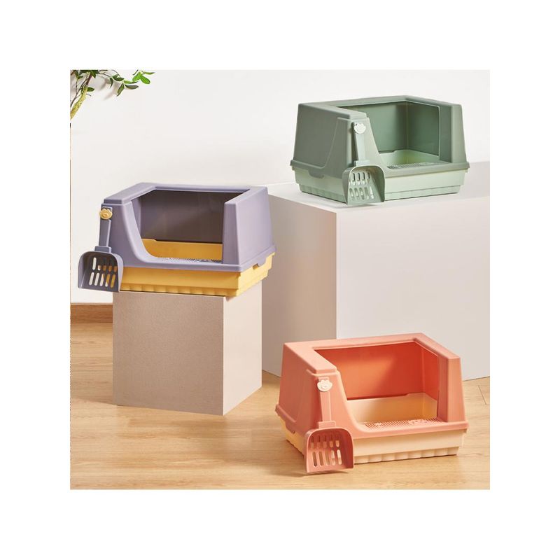 

Кошачий лоток Полностью Полузакрытый Лоток Дезодорирующий Фильтр Защита от Брызг Кошачий Туалет Кошка Домашнее Животное Окружено Высоким Качеством Purple small size 37*32*24.5cm