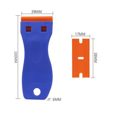 Plastic Razor Scraper Car Window Glass Label Sticker Glue Decal Double Edged Blade Cleaning Removal