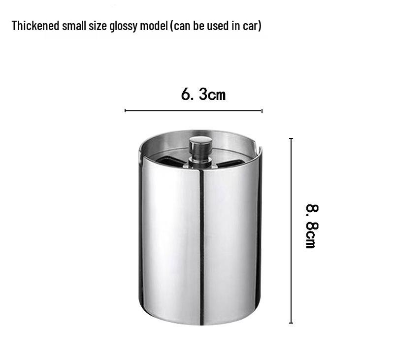 Seiko Stainless Steel Ashtray with Lid - Creative, Thickened Design for Home, Car, or Cafe Use