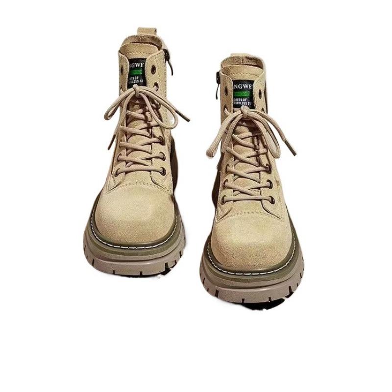 Anti-cashmere Martin Boots Women's Rhubarb Boots Autumn New Heightening British Retro Tooling Platform Boots Short Boots