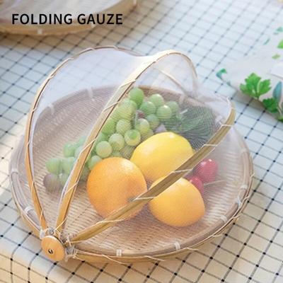 Cestino per tenda da portata per alimenti intrecciato a mano, frutta, verdura, copertura per pane, contenitore per la conservazione, copertura in rete da picnic antipolvere