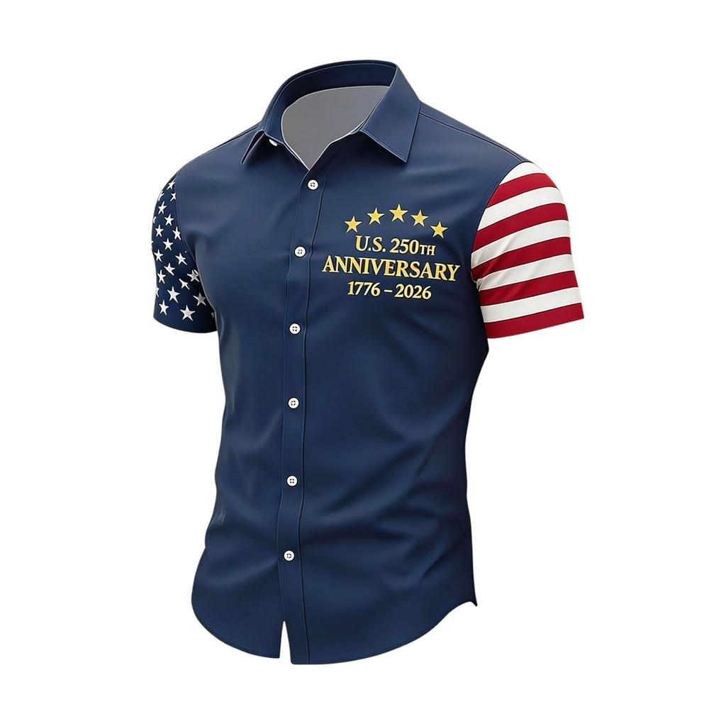Men's Spring/Summer Casual Outdoor Collared Short-Sleeve Shirt