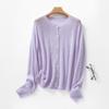 Women's Loose Cable Knit Cardigan - Thin Velvet Wool Sweater