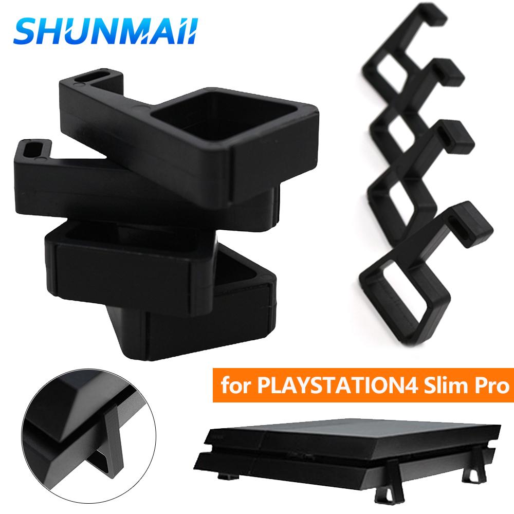 4Pcs Cooling Horizontal Version Bracket Anti-Slip Cooling Legs Heighten Stand Feet Accessories for PlayStation4 Slim Pro Console