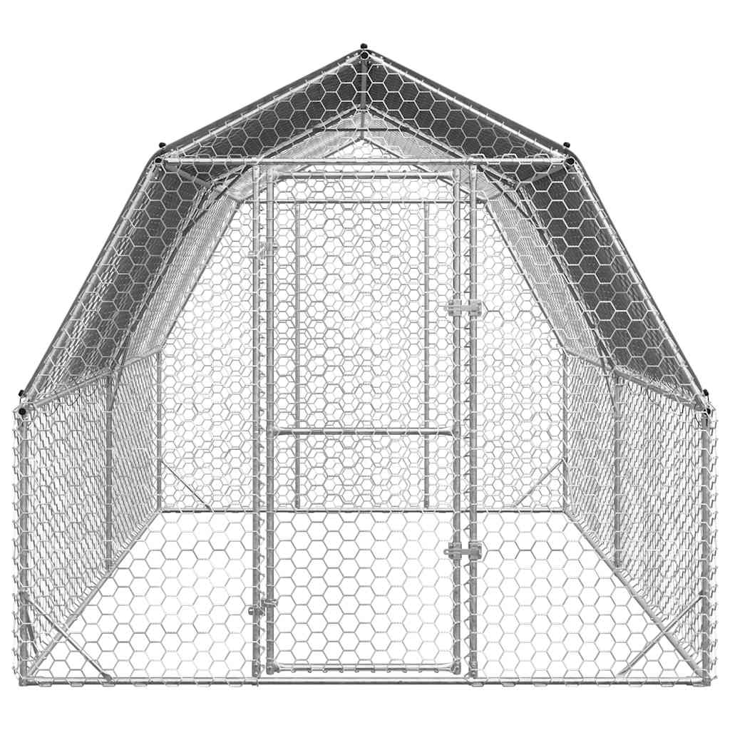 Vidaxl Coop With Roof 2.5X4X2.25 M Galvanized Steel