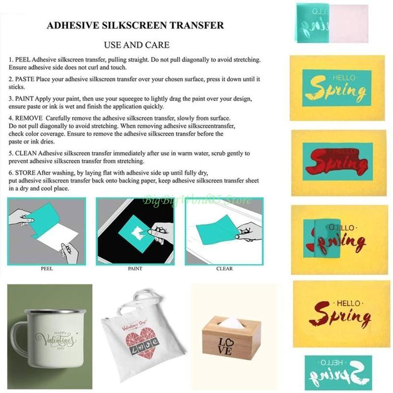 

24TE Family Self-Adhesive Silk Screen Printing Stencil Mesh Transfers for DIY Painting T-Shirt Pillow Fabric Bags Textile CN