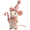 Krücke Maus Mini-Figur Harz Handwerk Ornament Niedliche Tierstatue für Zuhause Schreibtisch Tischplatte Regal Dekoration Feengarten Mikro