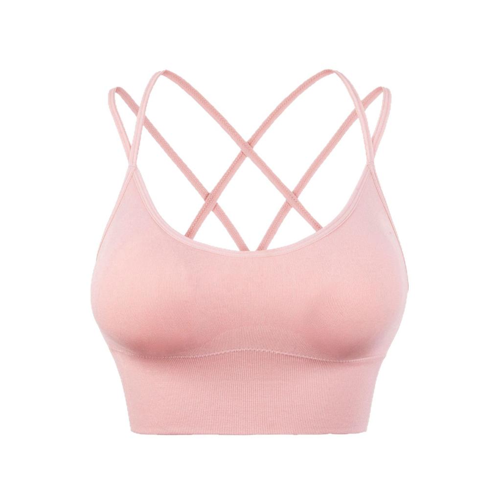 Plus Size Women Beautiful Back Gathered Push Up Sports Bra For Yoga Gym Fitness